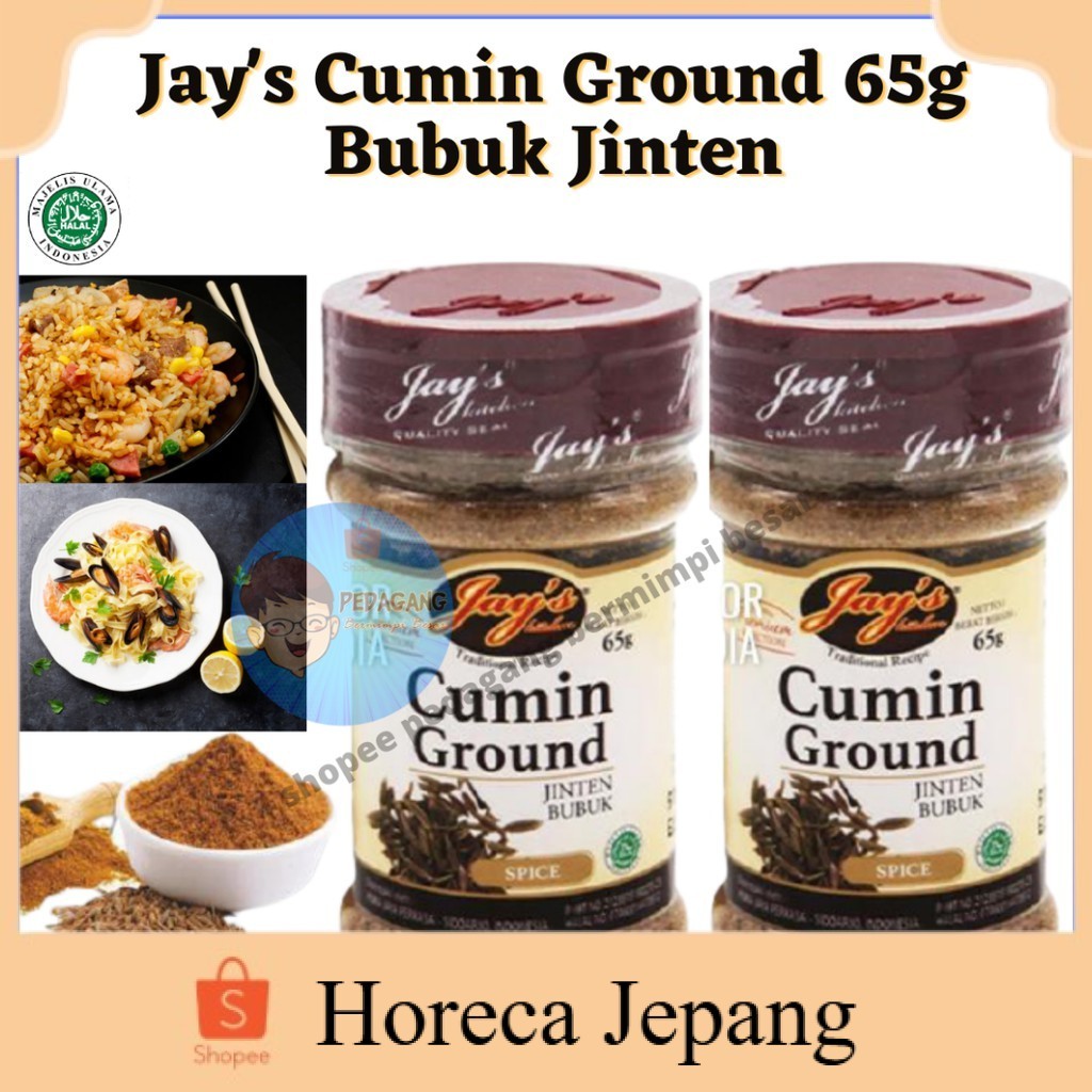 

Jay's Cumin Ground 65g/ Bubuk Jinten/ Bumbu Dapur/ Bumbu Rempah Jinten 65g/ Jays