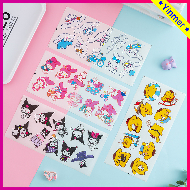 

COD✨Stiker Sanrio Dekorasi Kreatif Tahan Air Stiker Buku Tempel Kartun Transparan-Yinmer