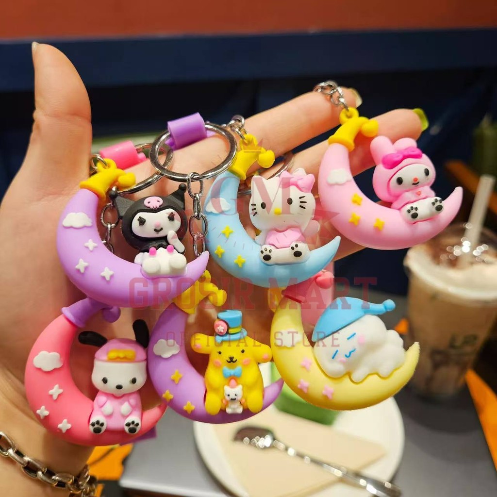 Gantungan Kunci Sanrio Silikon Tebal / Ganci Sanrio / Ganci Kuromi / Gantungan Kunci Boneka Sanrio /
