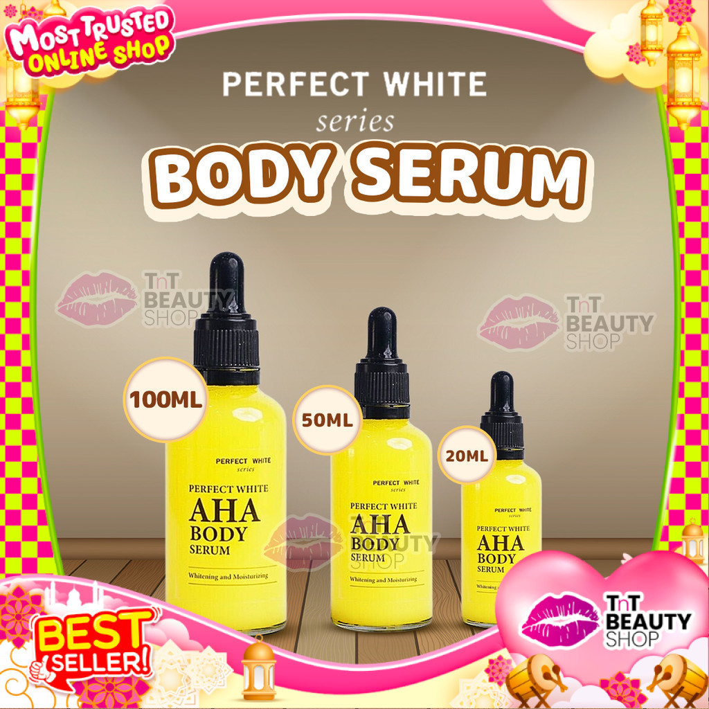 PERFECT WHITE AHA Body Serum Whitening & Moisturizing 50 Ml/20ML/100ML/ Serum Pemutih Badan Serum Pe