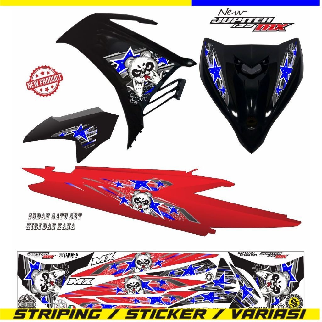 COD / STIKER VARIASI STRIPING JUPITER NEW MX 135