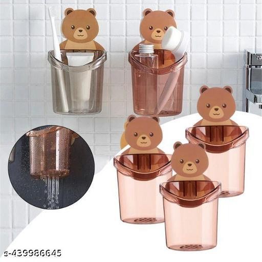 Tempat Sikat Gigi Motif Beruang Tempel Dinding Kamar Mandi Odol Brush On Sabun Rak Anak Lucu