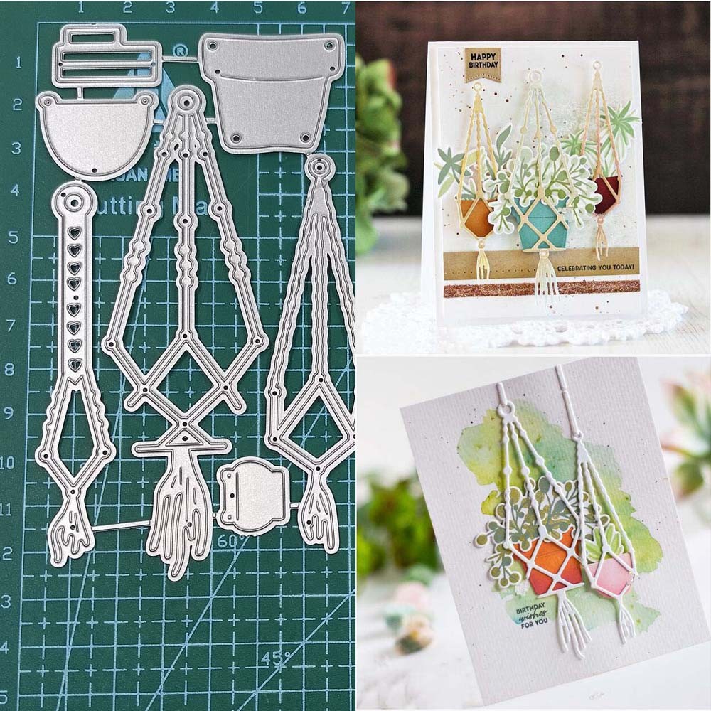 

hanging basket Flower pot Metal Cutting Dies Stencils For DIY Scrapbooking Decorative Embossing Handcraft Template
