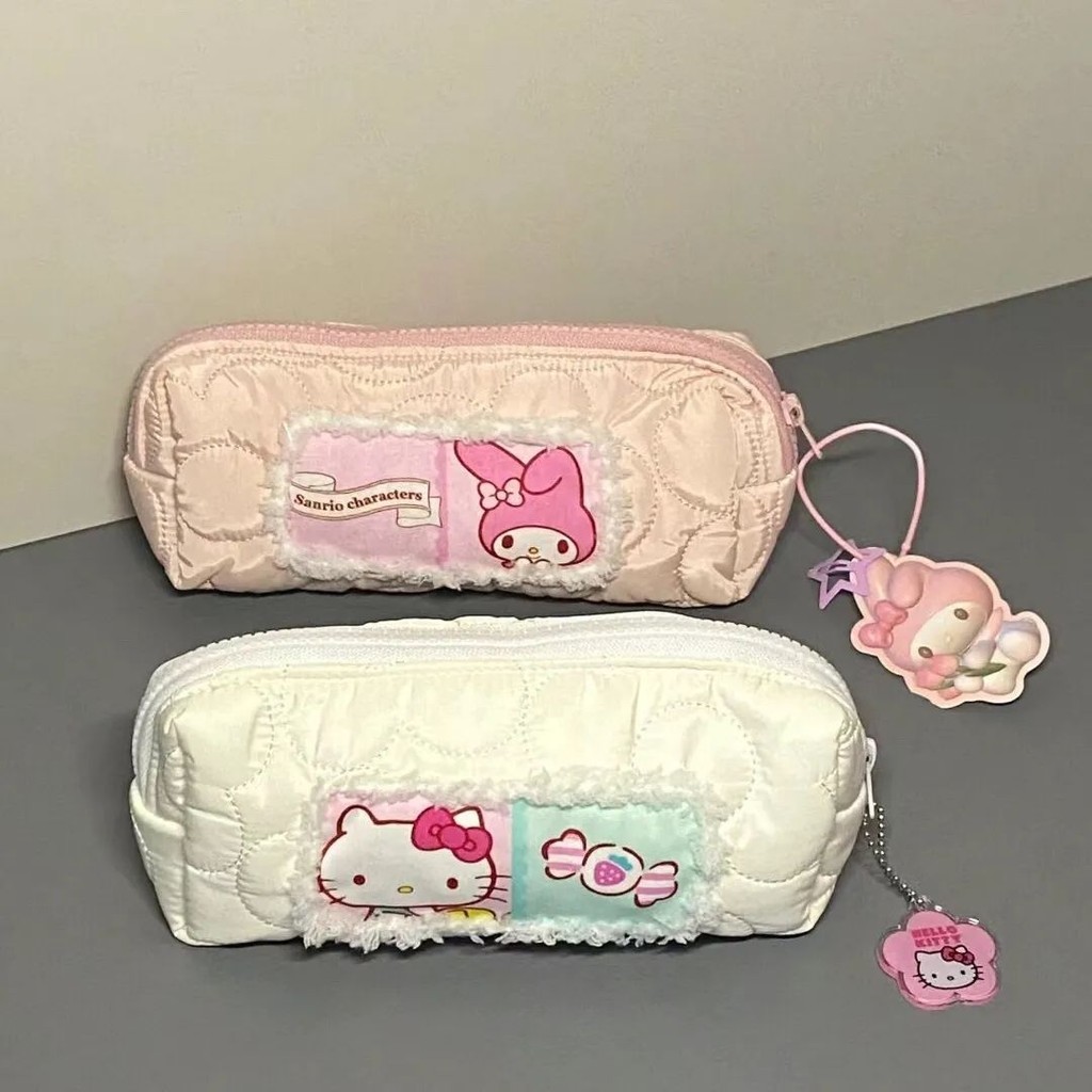 

New Melody Hello Kitty pencil case super cute, sweet, large capacity stationery storage bag, girl's heart pencil case