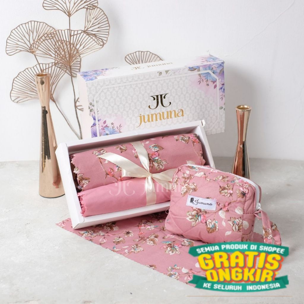 

Jumuna - Hampers Mukena Travelling Laser Cut Motif Floretta, Lindsay, Geisha, Sonata, Carolina/ keluarga oleh oleh