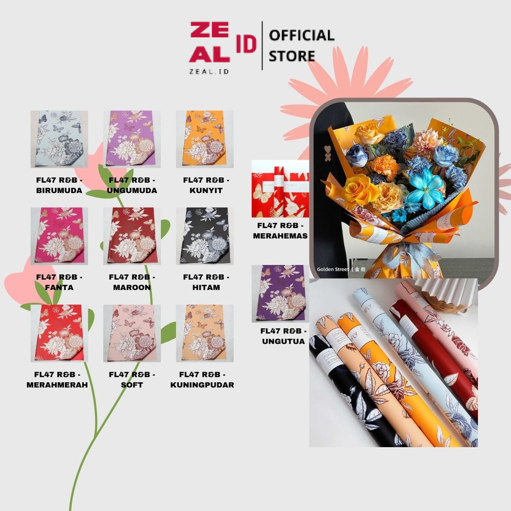 

ZEAL-ID - FL47 R&B Kertas Bunga Paper Buket Motif Cellophane