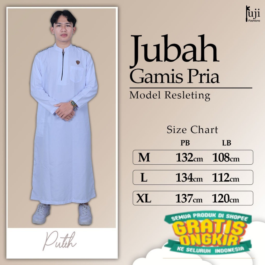 Gamis Pria Jubah Laki Lengan Panjang/ Hijau sage lumut army ijo