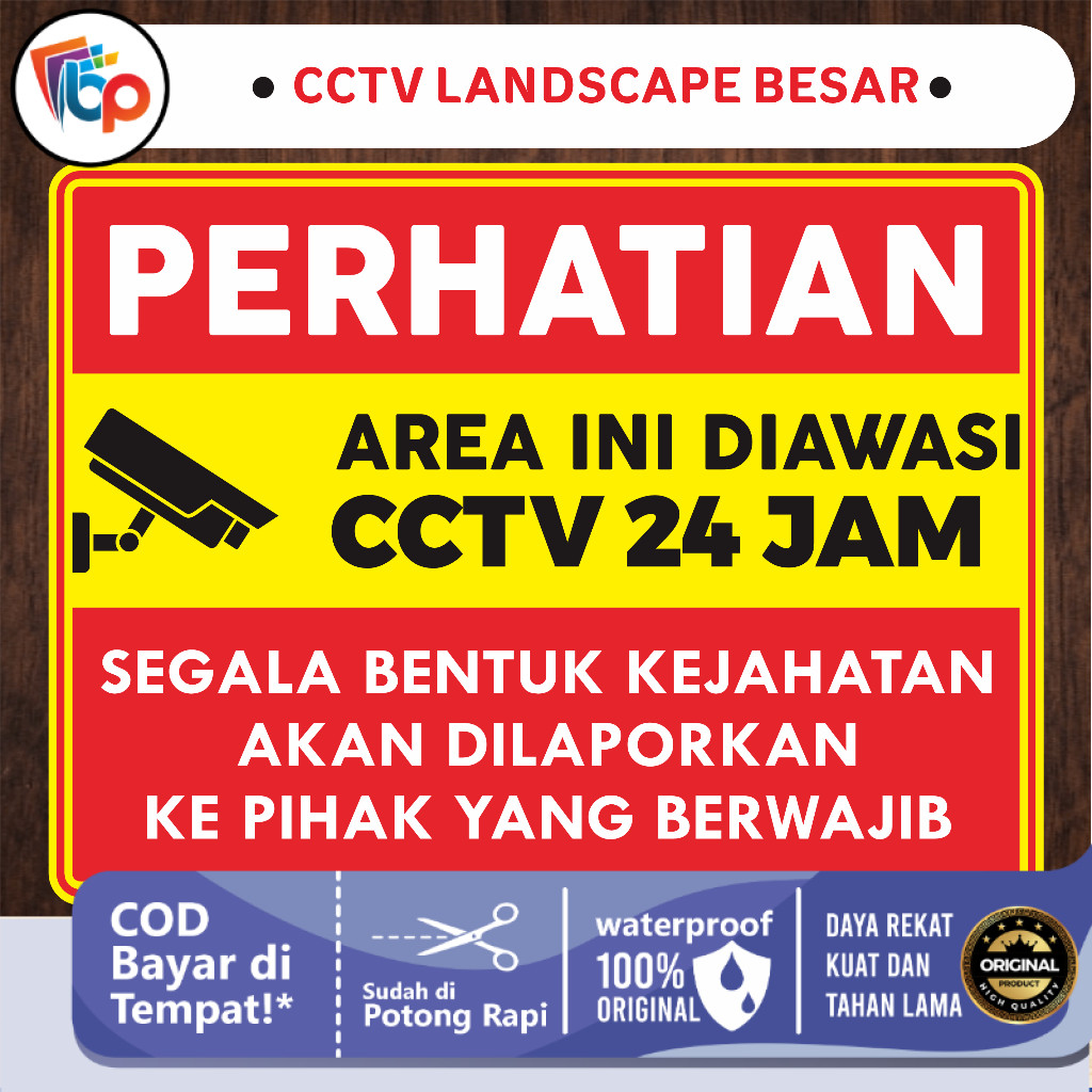 

Stiker CCTV Anti Maling Sticker Peringatan CCTV Laminasi Glossy