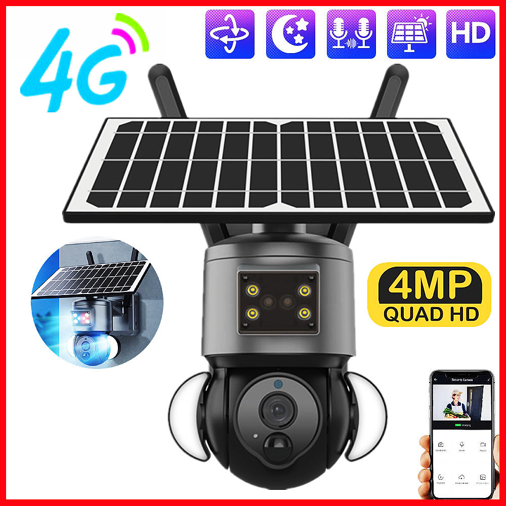 VESAFE S52 4G Sim Card Solar Camera 4MP Outdoor 360 PTZ Anti Theft The Old Baby Monitor Home Surveil