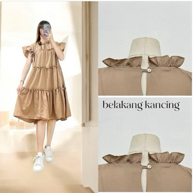 BEFAST - ZFS BAJU DRESS WANITA LAVINI POLOS DAN MOTIF KEKINIAN / DOLLY DRESS / TREND GAUN MINI DRESS