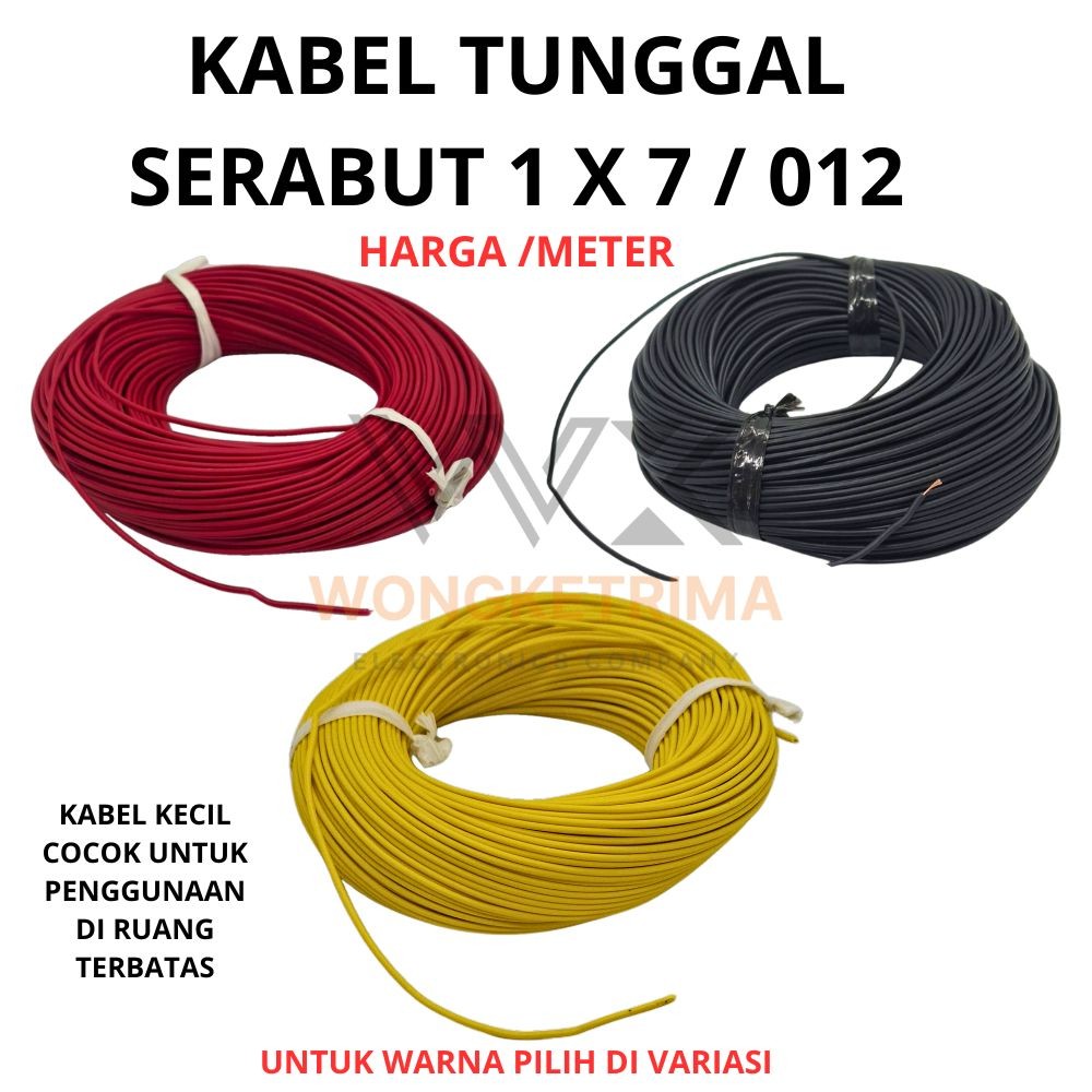 KABEL DC SERABUT KECIL 1X7 DIAMETER LUAR 1MM PER METER