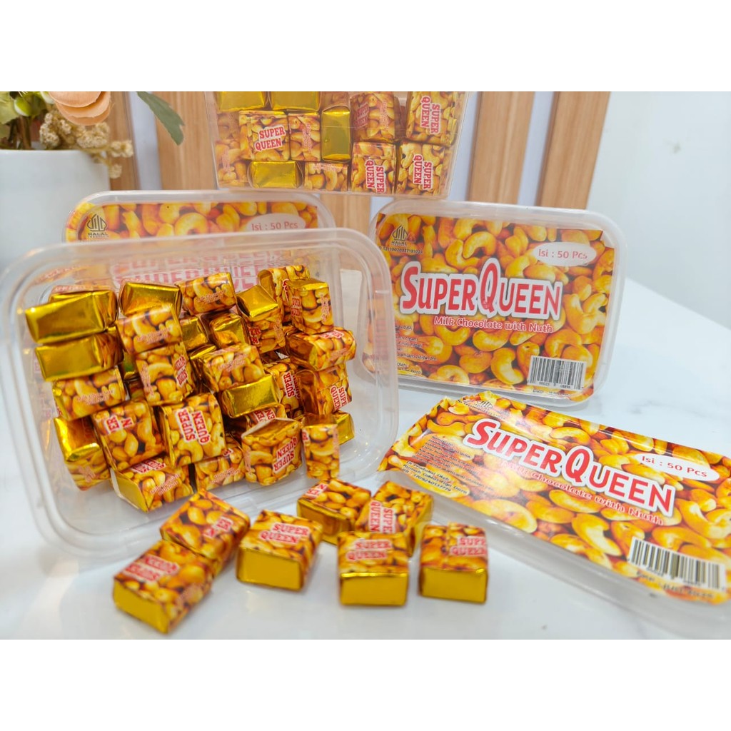 

COKLAT VIRAL-COKLAT SUPER QUEEN PER BOX ISI 50 CUBES