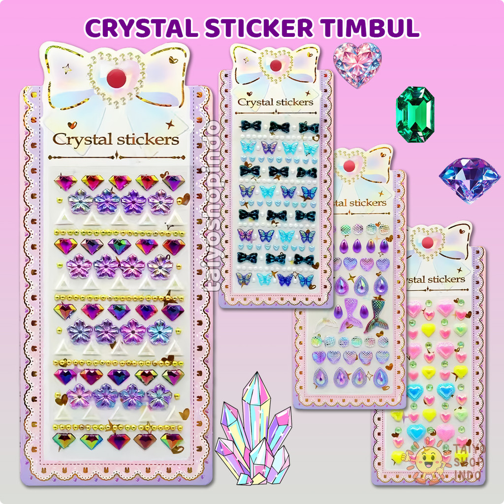 

TAIYO Crystal Sticker Timbul Love Flower Butterfly Mermaid Stiker Style Dekorasi Aksesoris Diamond