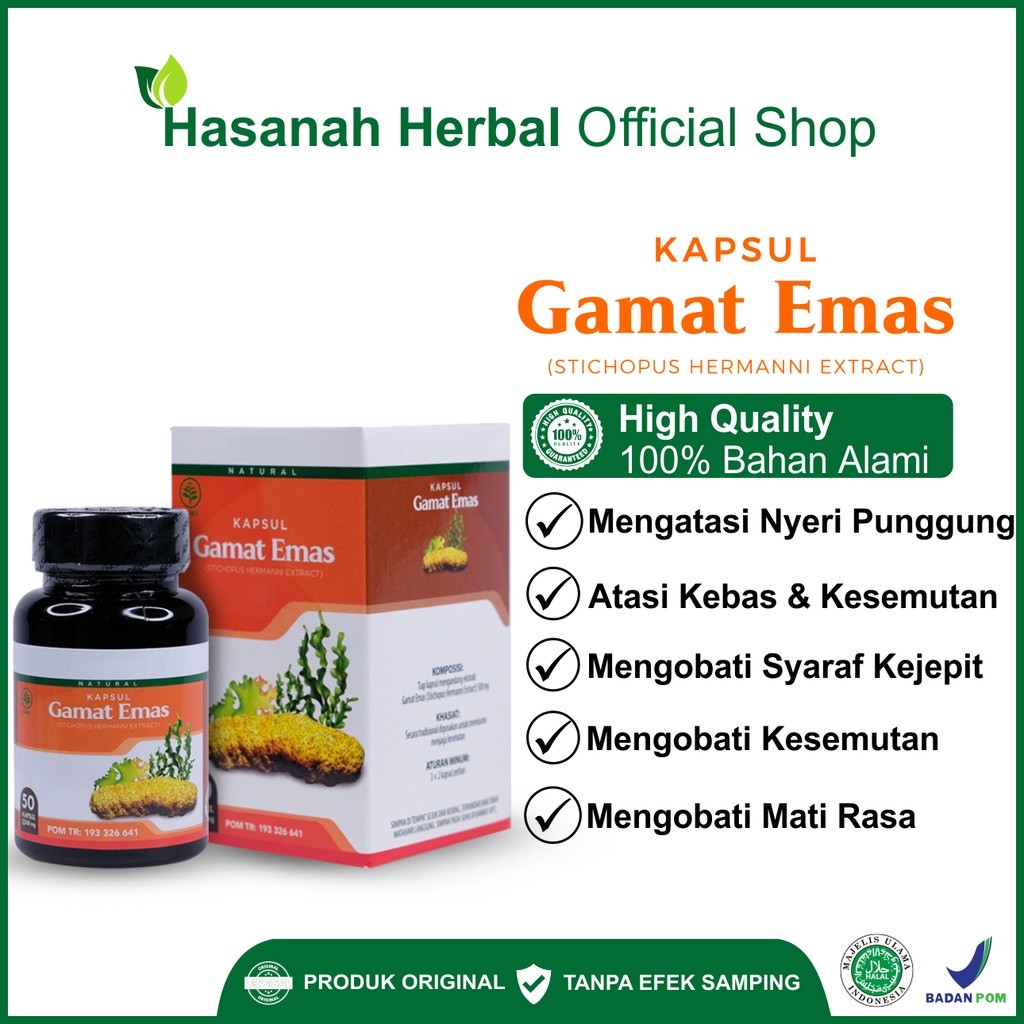 

Obat Syaraf Kejepit Saraf Terjepit Saraf Kejepit Syaraf Terjepit Herbal Gamat Emas Kapsul Asli BPOM