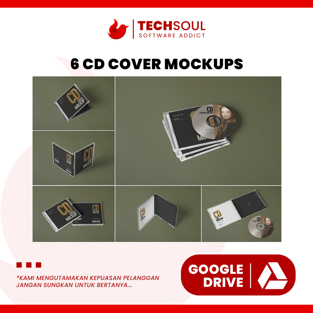 6 CD COVER MOCKUPS  | PHOTOSHOP