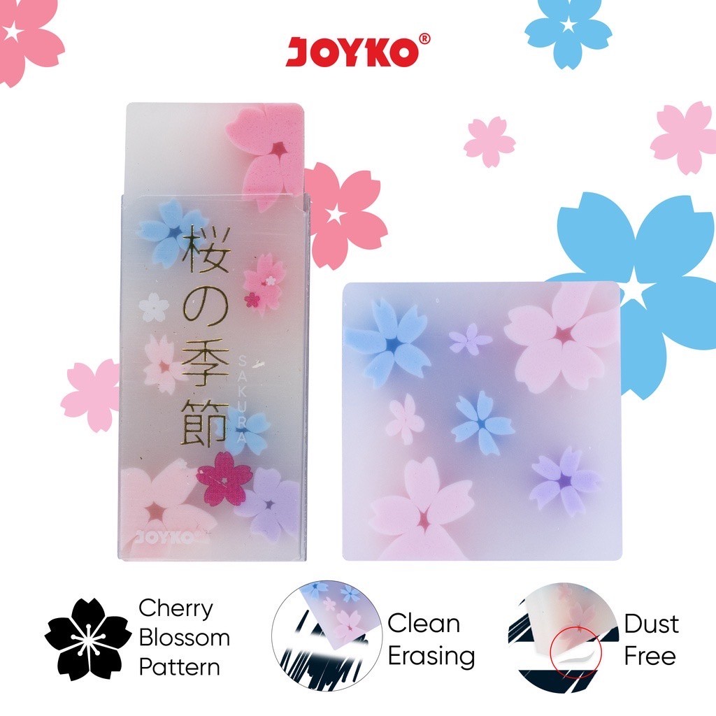 

Penghapus Joyko Sakura ER-121 ER-124 setip stip Eraser hapusan pensil bunga Pencil