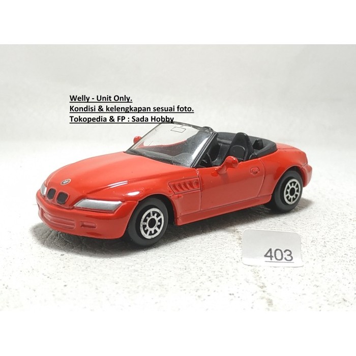 Diecast Welly 1/60 BMW Z3 Roadster Merah Unit Only