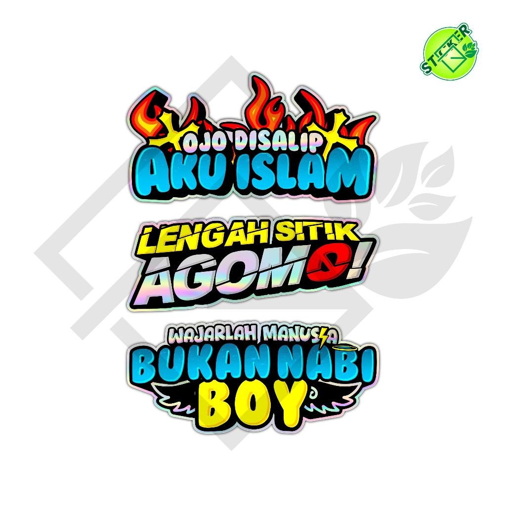 

STIKER PACK HOLOGRAM ISI 3 OJO DISALIP AKU ISLAM LENGAH SITIK AGOMO