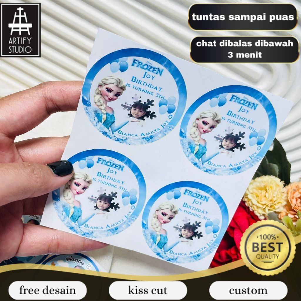 

Artify Sticker Undangan Ulang Tahun Anak Label Stiker Happy Birthday Bahan Vinyl Anti Air
