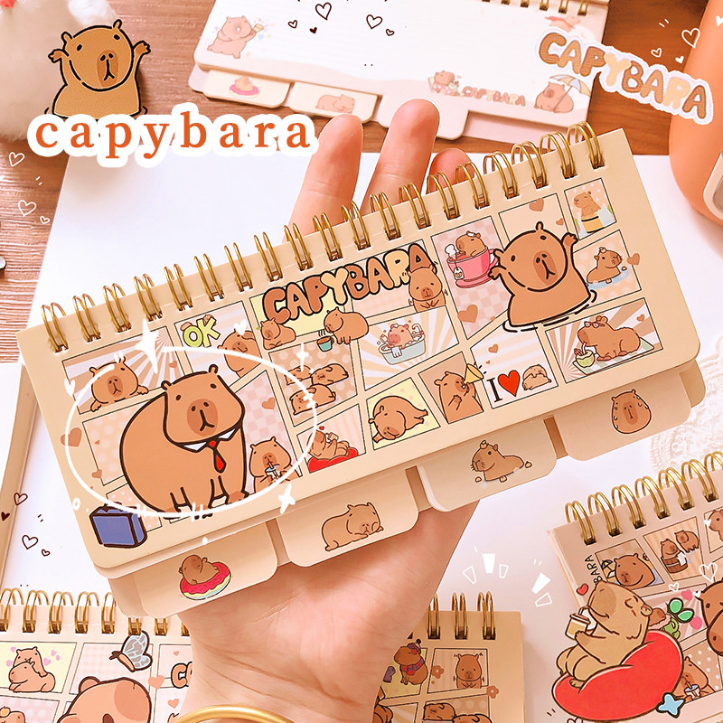 

kawaii Stationery office accessories School supplies Mini Portable Notebook Small Notepad For Daily Notes capybara diary