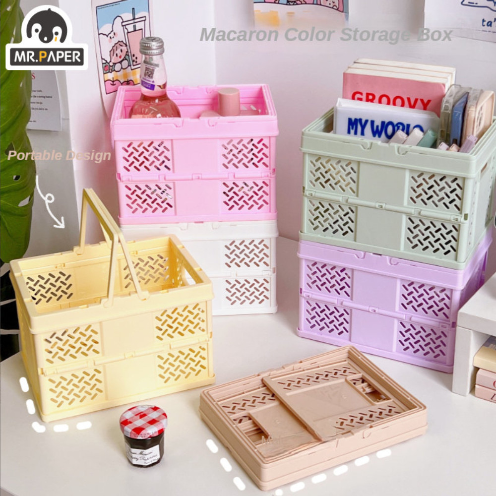 

Mr. Paper 6 Style INS Style Folding Storage Basket Multi-Function Stationary Holder Office Desk Accessories