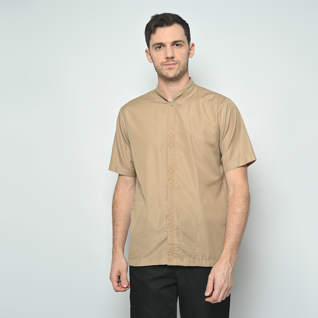 Salman - Kemeja Baju Koko Shafi 174 Premium Pria Dewasa Bordir Lengan Pendek