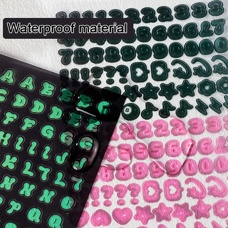 

6/8Sheets Creative Laser Bling Letter Stickers High Quality Durable DIY Photo Album Decoration Stickers Stationery Supplies