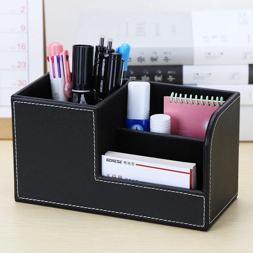

Pen Holder Leather / Tempat Pena Remote, HP Alat Tulis Kantor Kulit Desktop Organizer Kualitas Bagus 20,2 X 11,1 X 9,3cm