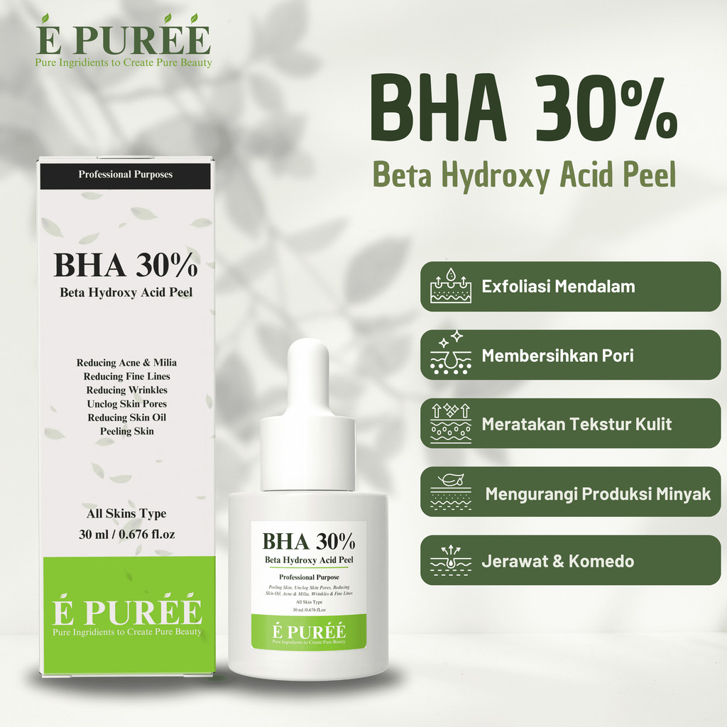 Peel BHA 30% E PUREE Salicylic Acid Professional Peeling Salisilic Acid SA Jerawat Milia Brutus Miny