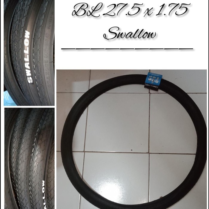 Ban Luar Sepeda 27.5 x 1.75 27.5x1.75 Swallow Hitam Motif Halus