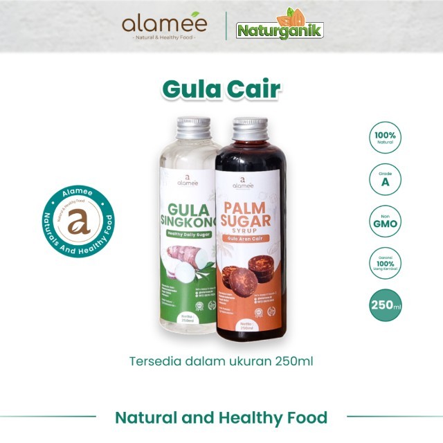 

alamee gula cair 200 ml gula singkong gula aren premium quality murni tanpa bahan tambahan lain Naturganik