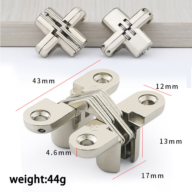 ZYL 2pcs Engsel Pintu / Engsel Meja Lipat / Chrome Cross Hinge Pintu Lemari Meja Lipat Tanam