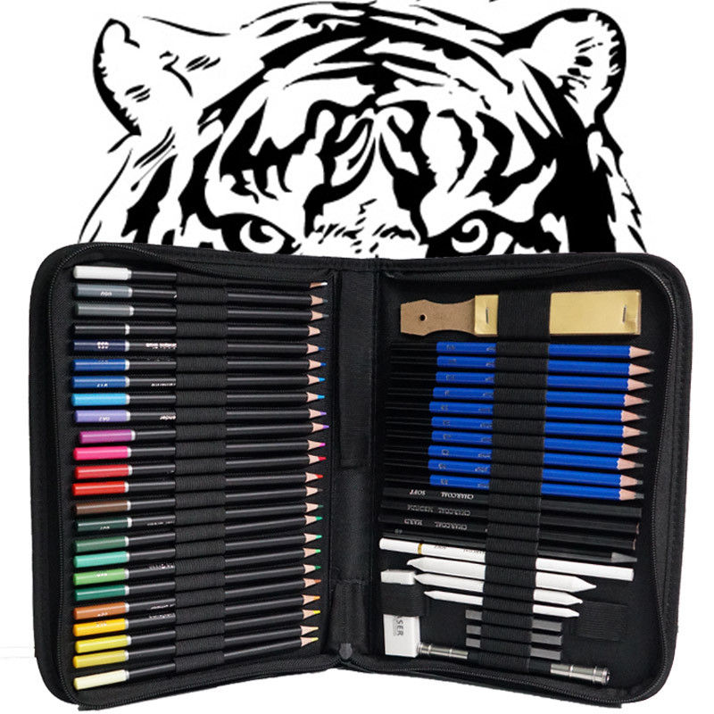 

D3W! Set 37/50/100 Pensil Sketsa & Warna Tas Penyimpanan Untuk Pemula & Siswa Seni Alat Gambar Set