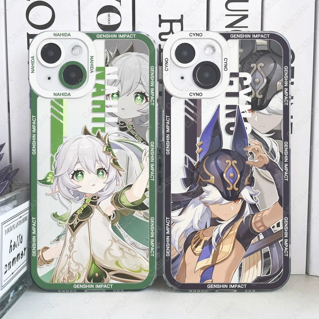 Jajan case Genshin Impact Yelan Yoimiya Cyno Candace Nilou Nahida Layla Phone Case For iPhone 15 Pro