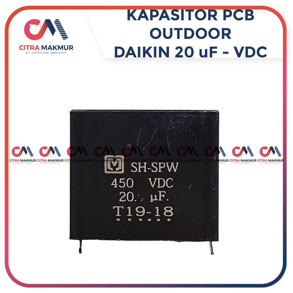 Kapasitor Fan Outdoor AC inverter Daikin 20 uf Original Solder Kawat 400 Volt Kotak Hitam PCB Kipas 