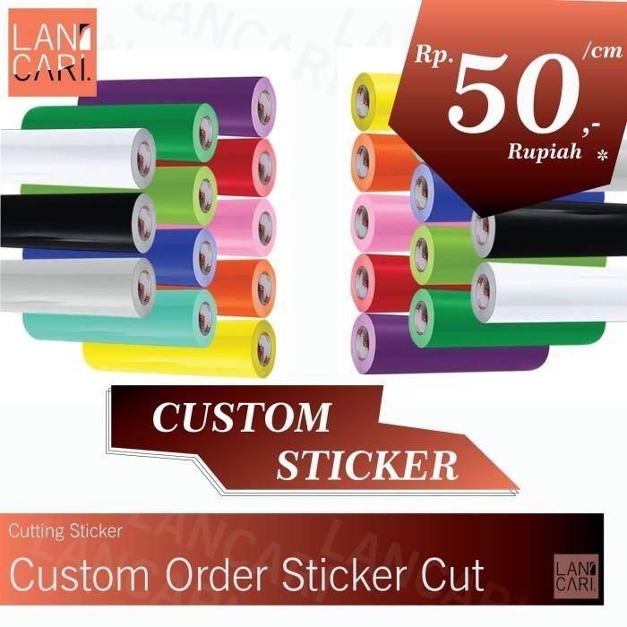Custom Sticker Cutting Stiker cut Kostum Murah Vinyl Oracal Buat Bikin