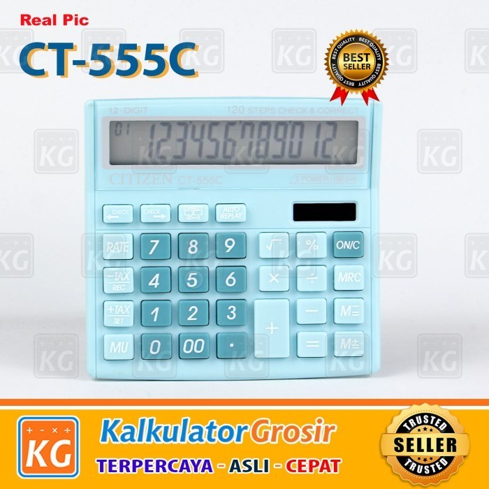 

Kalkultaor Citizen CT 555 Warna Pastel Calculator CITIZEN 555N 555 N - CT 555 BIRU