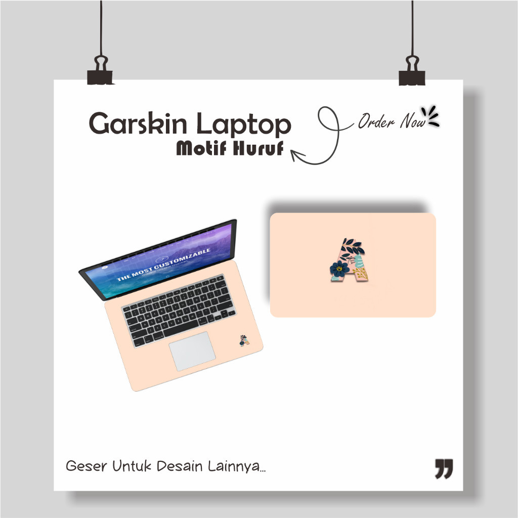 Sticker Laptop Motif Huruf cute Cover Protector Notebook Skin Garskin  Minimalis dan Cantik Pelindun