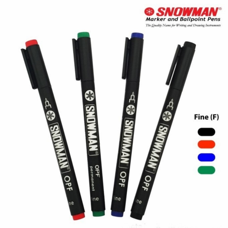 

Spidol Permanent SNOWMAN OHP OPF / OPM Drawing Pen Marker