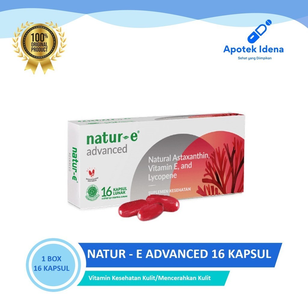 NATUR E ADVANCED Vitamin E Isi 16/Vitamin Kulit/Suplemen Kulit/Suplemen Kecantikan Isi 16 Kapsul