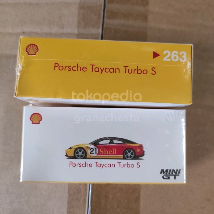 MINI GT 263 PORSCHE TAYCAN TURBO S SHELL LIMITED EDITION