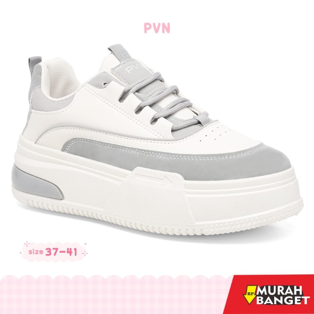 Sepatu running wanita- PVN Jeno Sepatu Sneakers Wanita Shoes Grey 438