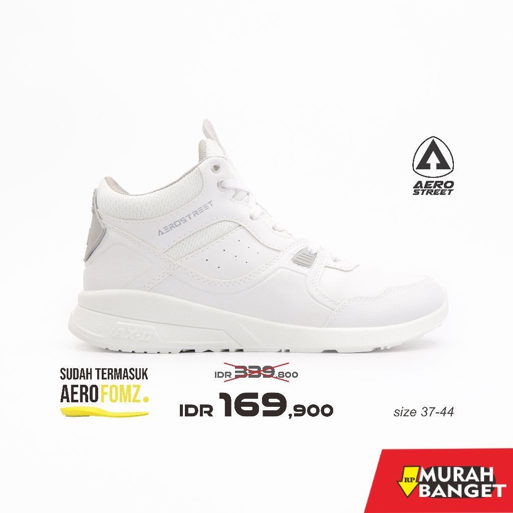 Sepatu running wanita- Aerostreet 37-44 Dunk Putih Abu Muda Putih - Sepatu Sneakers Sport