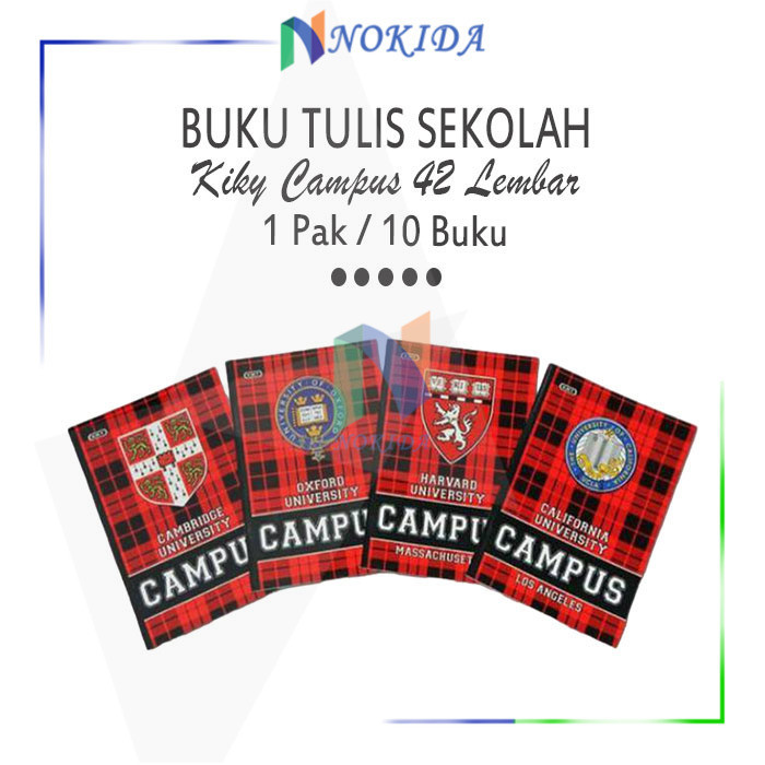 

Nokida Buku Tulis Sekolah Campus Kiky 1 Pack [1 Pack/B5/42 Lembar] / Alat Tulis Perlengkapan Sekolah / Buku Catatan Harian / Buku Besar Kampus 1 Pak