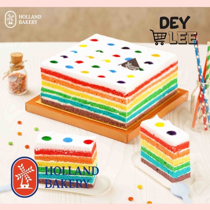 

HOLLAND BAKERY Rainbow Cake Persegi Kue Ulang Tahun Birthday Bandung