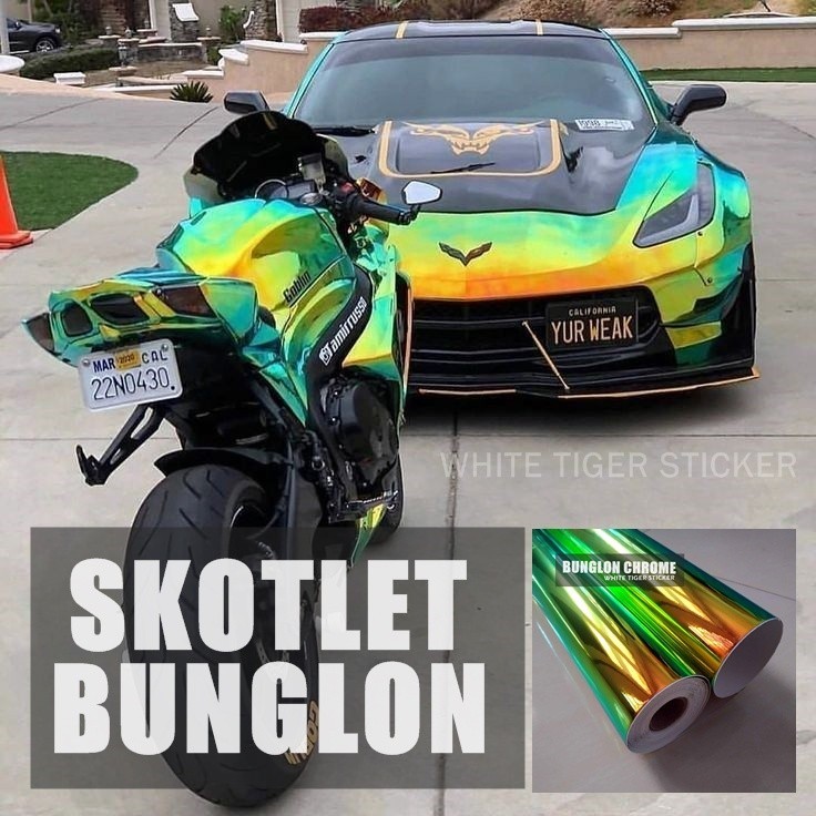 SKOTLET STIKER MOTOR BUNGLON CHROME PREMIUM TERBARU SKOTLET CROM BUNGLON STIKER MOTOR BUNGLON CROM S