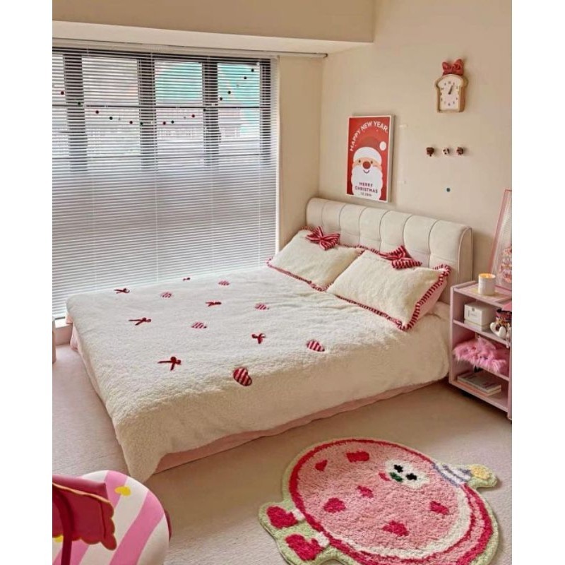 Bow Coquette Bedding Set Velvet Sprei