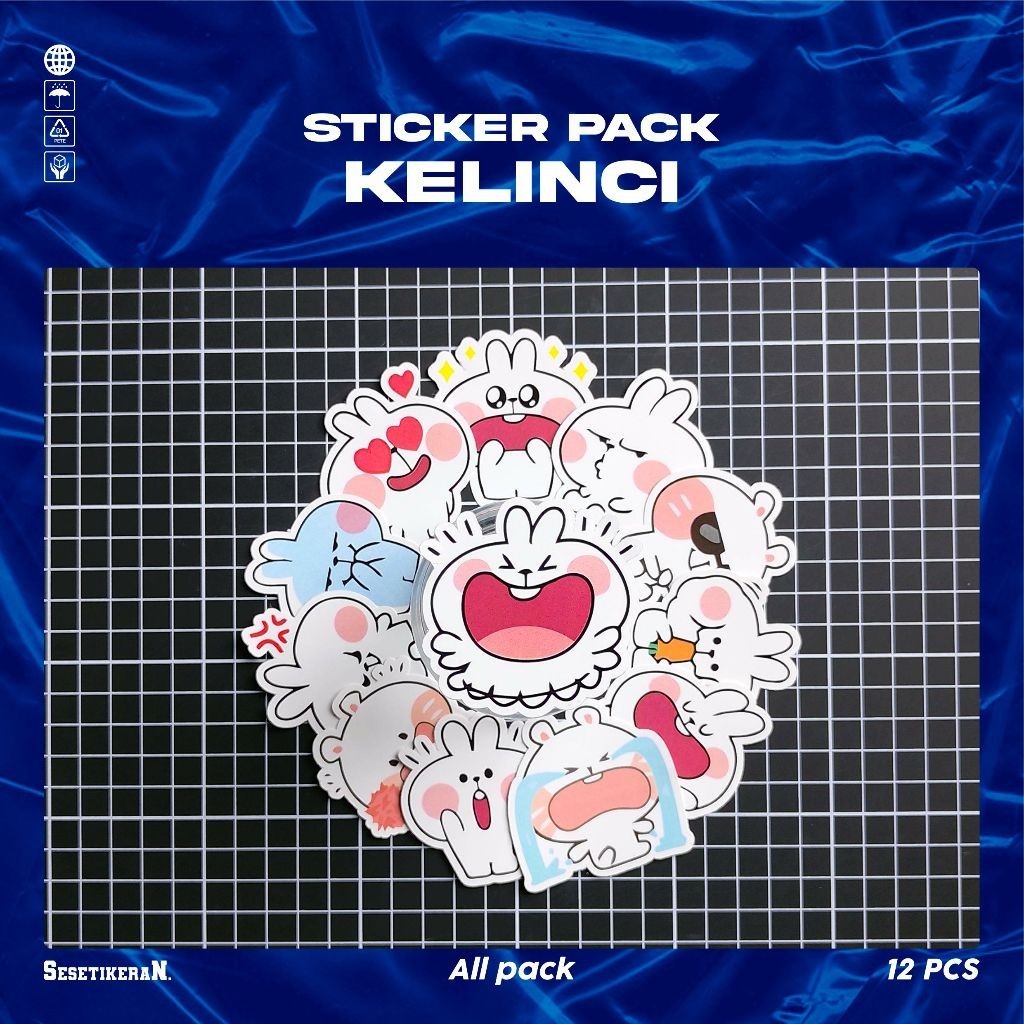 

COD✨ Sesetikeran Stiker Pack Kelinci Lucu Untuk Koper Laptop Skateboard