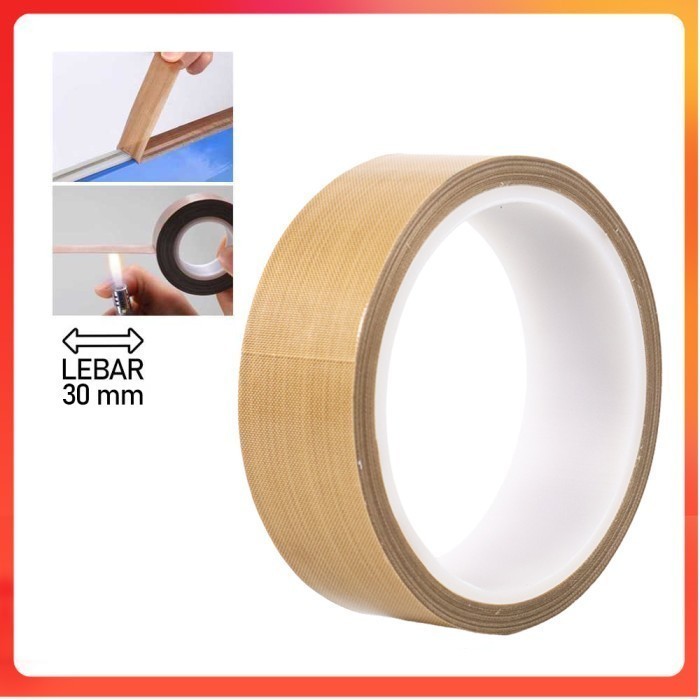 

YX Tape Lakban PTFE Heat High Temperature Adhesive 10M 30 mm - Brown