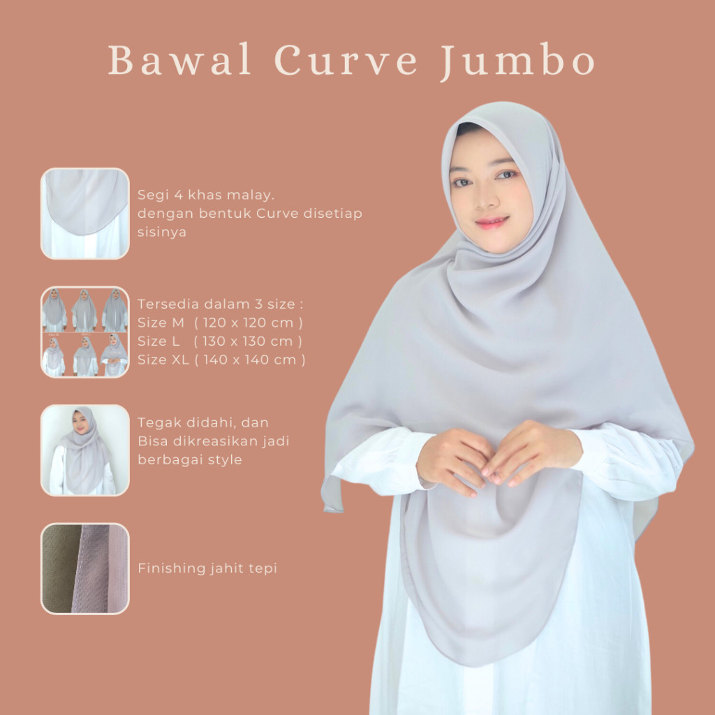 HIJAB JUMBO OVAL | HIJAB USTAZDAH | HIJAB MUSLIMAH